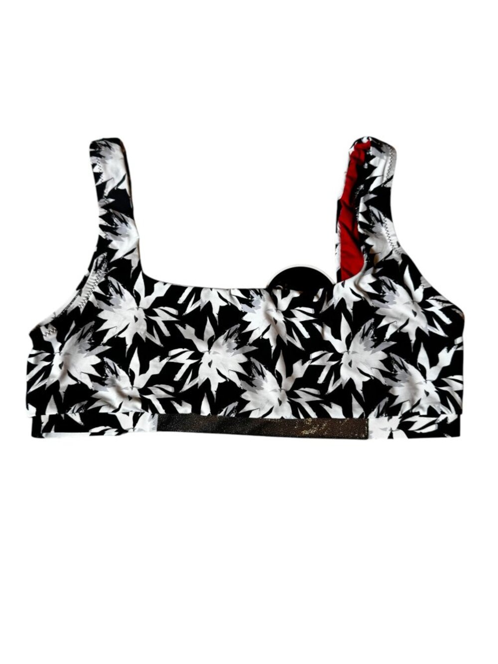 NWT Mouillé Black & White Botanical Print Bikini Swim Top UK 14, US 10